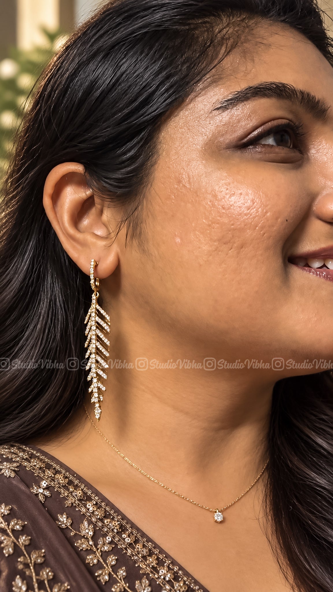 Aaranya ~ Victorian leafy earrings