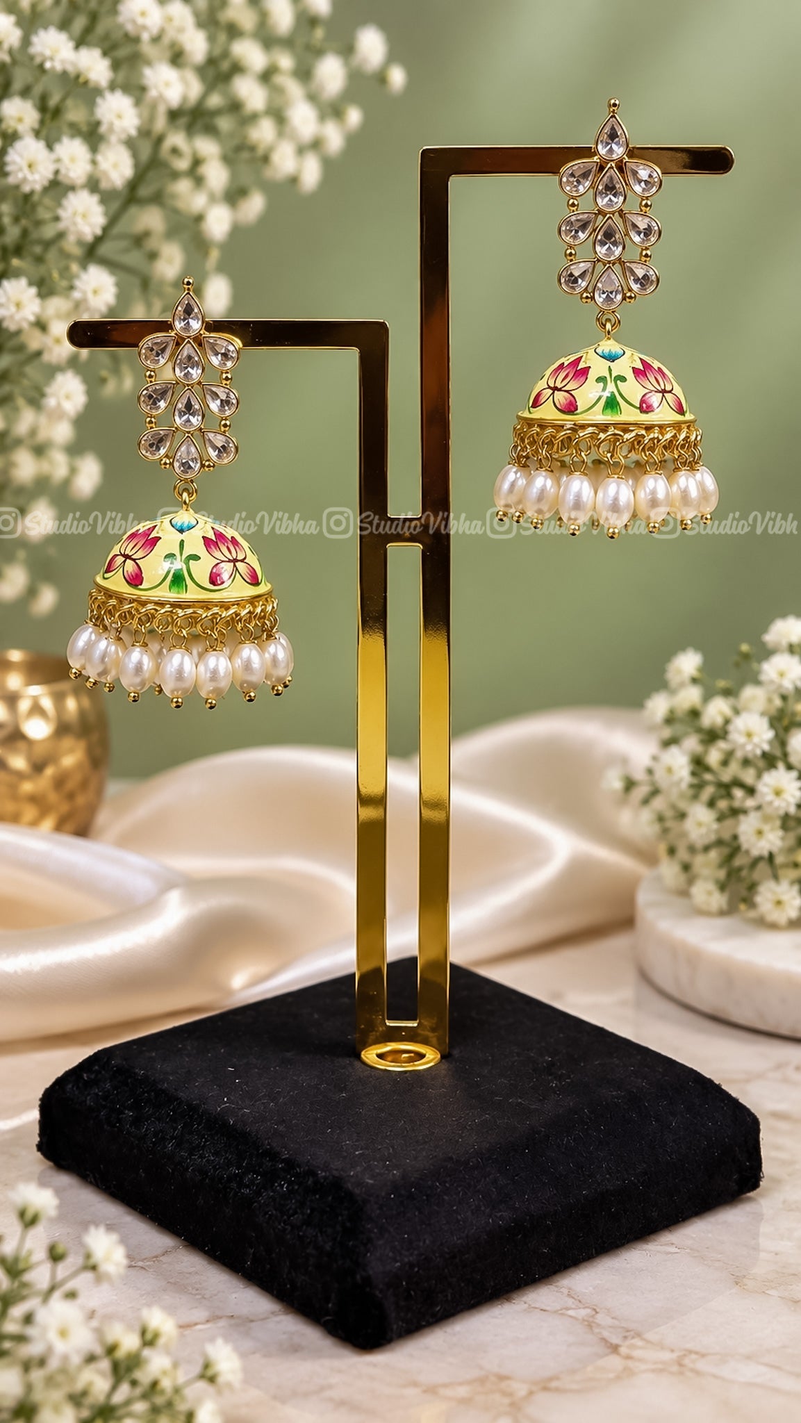 Padma ~ Meenakari Jhumkas