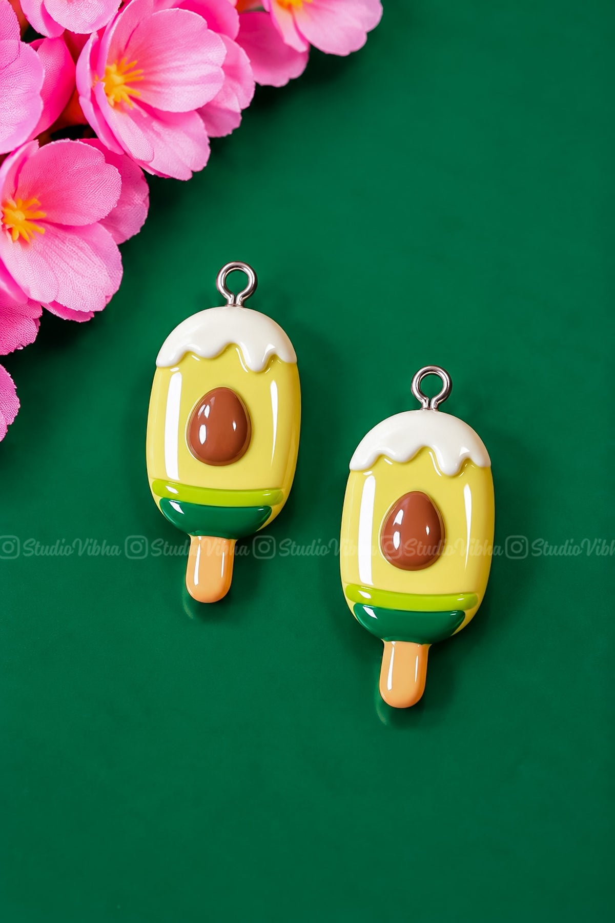 Avocado Popsicle ~ Resin charms
