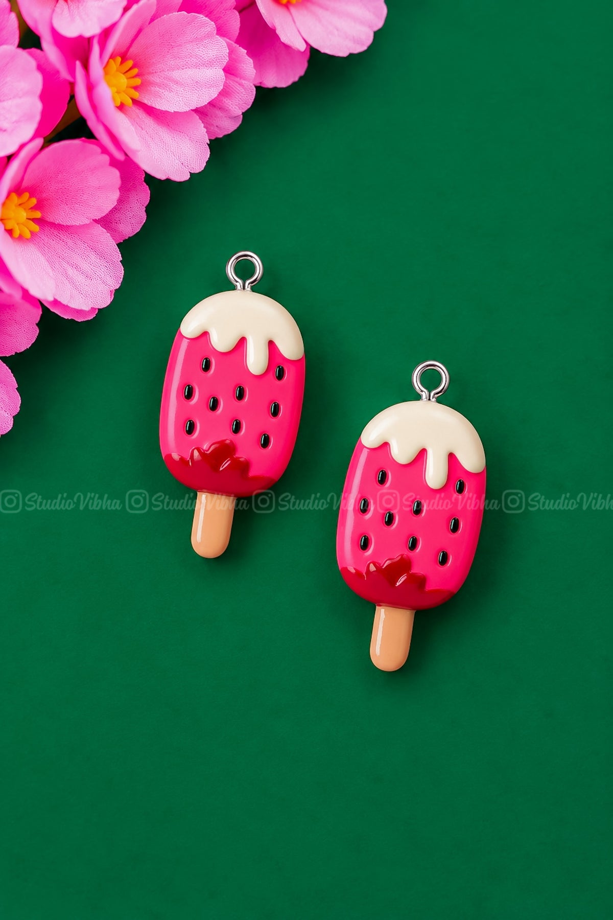 Dragon fruit Popsicle ~ Resin charms