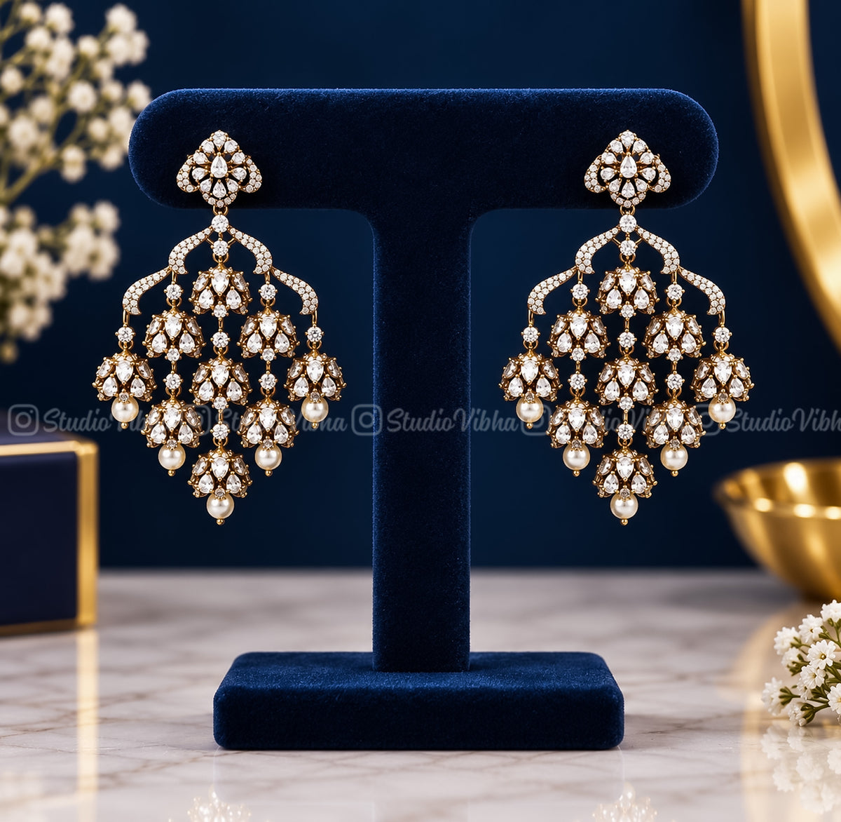 Layered Mozonite AD Jhumkas