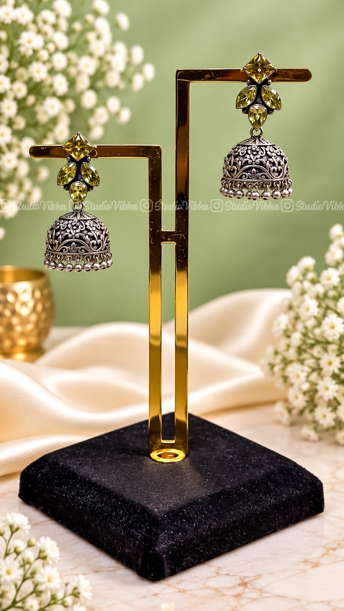 Zareen ~ German Silver Jhumka
