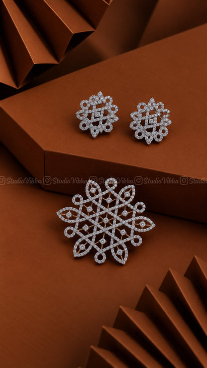 Ashta Sikku Kolam ~ Traditional AD Kolam pendant set