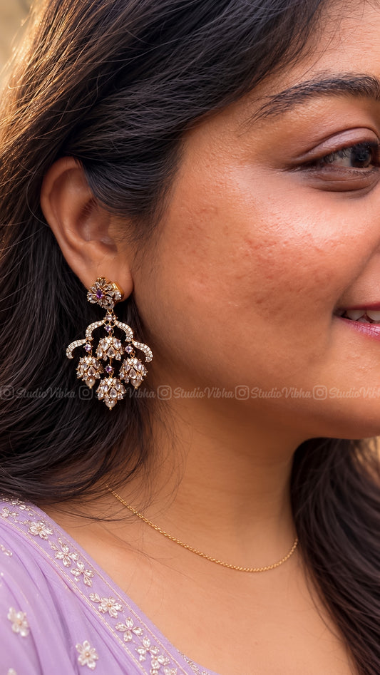 Mini Chandelier Jhumkas ~ Mozonite Jhumkas