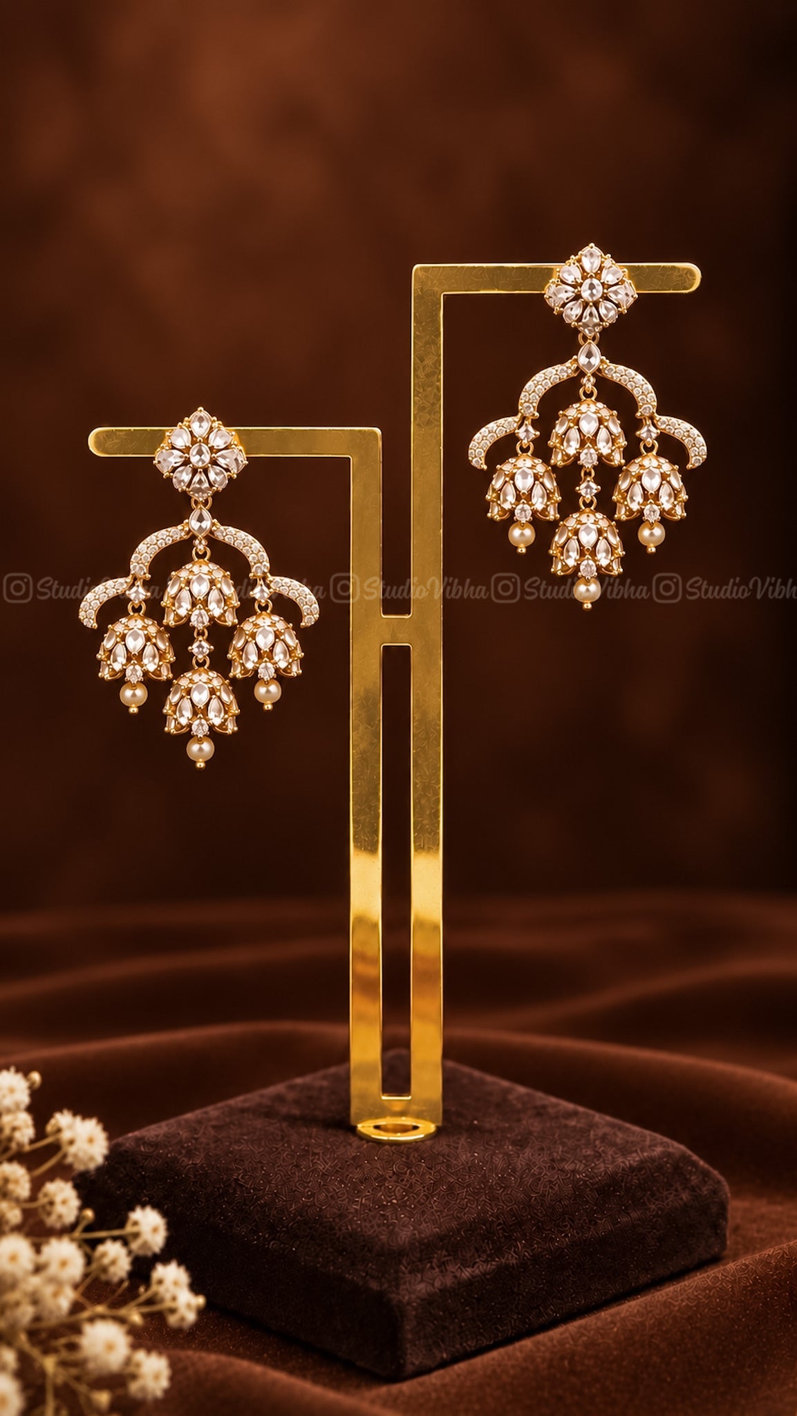 Mini Chandelier Jhumkas ~ Mozonite Jhumkas