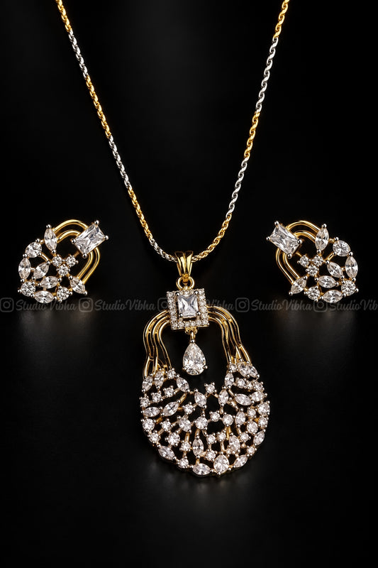 Thoranam ~ Diamond replica AD Pendant set