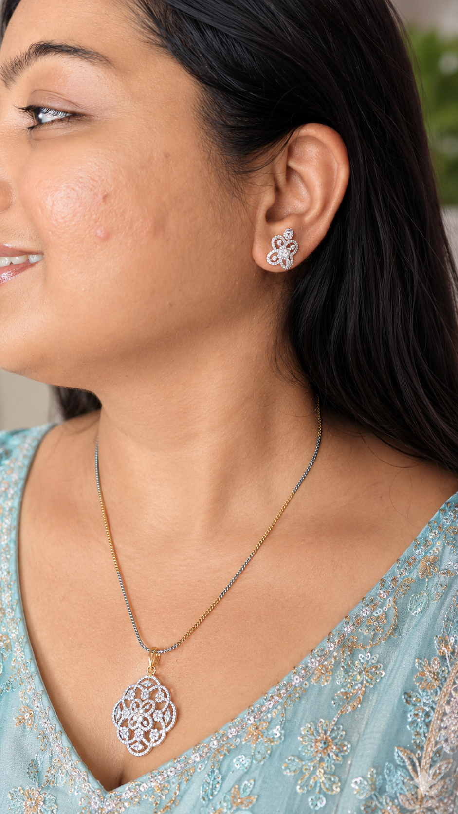 Poo Kolam ~ Traditional AD Kolam pendant set