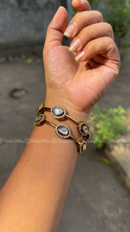 Victorian Mozonite Kundan bangles