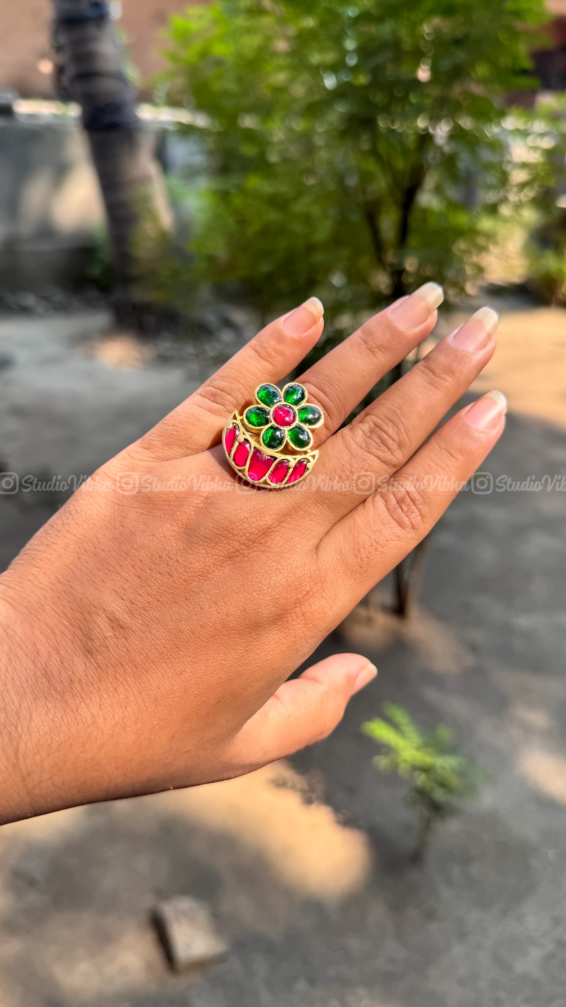 Aadhirai ~ Jadau finger ring