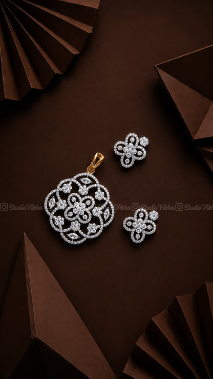 Poo Kolam ~ Traditional AD Kolam pendant set