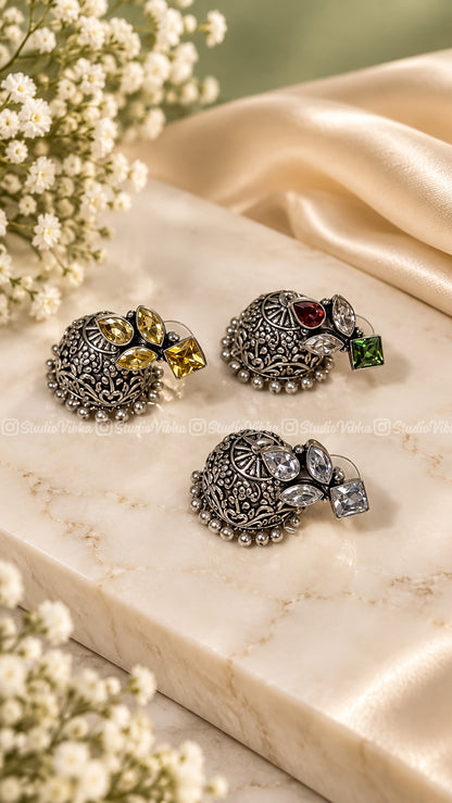 Zareen ~ German Silver Jhumka