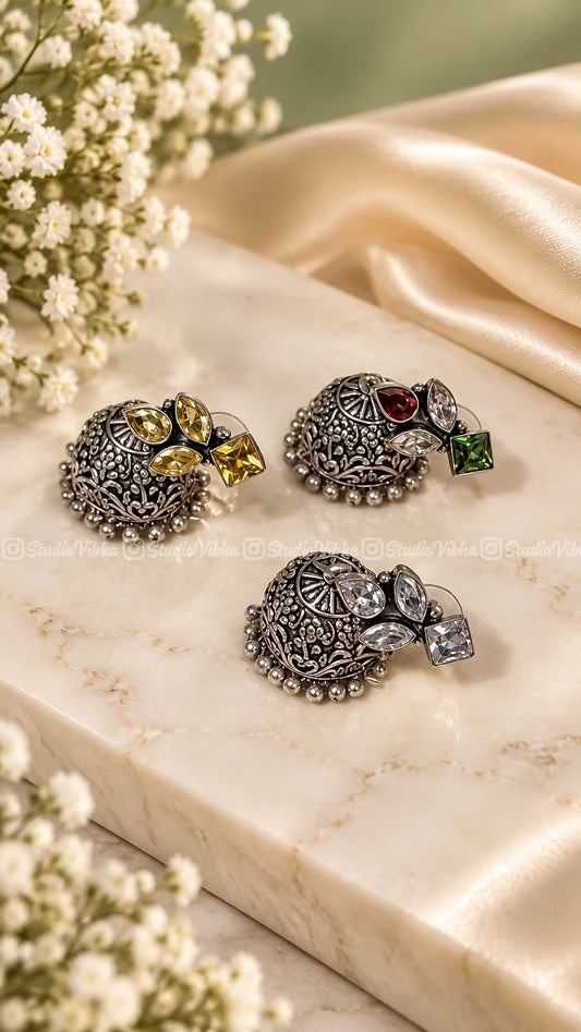 Zareen ~ German Silver Jhumka