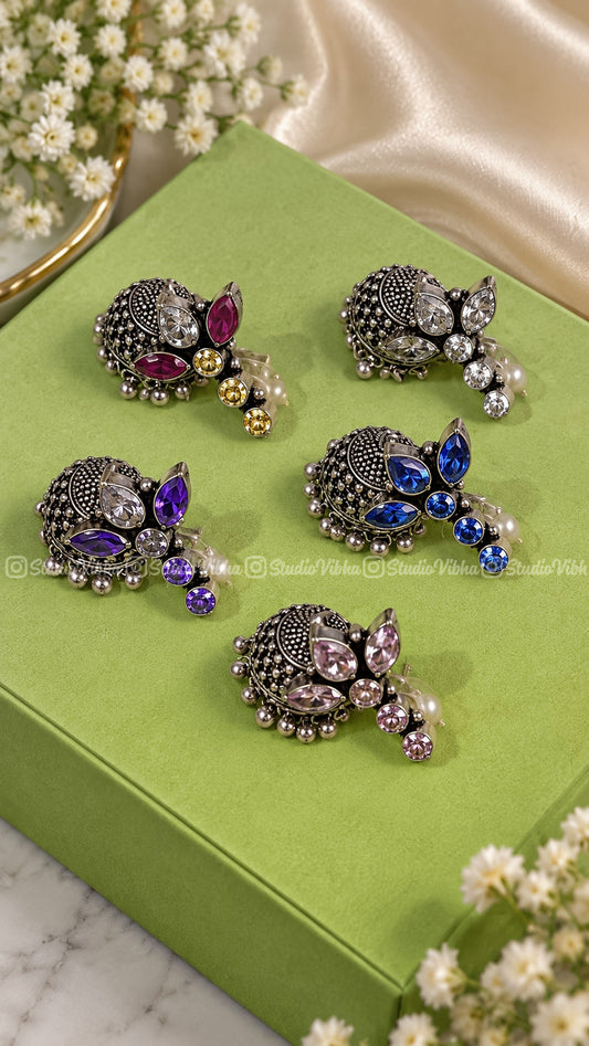 Nazakat Arrow ~ German Silver Jhumkas