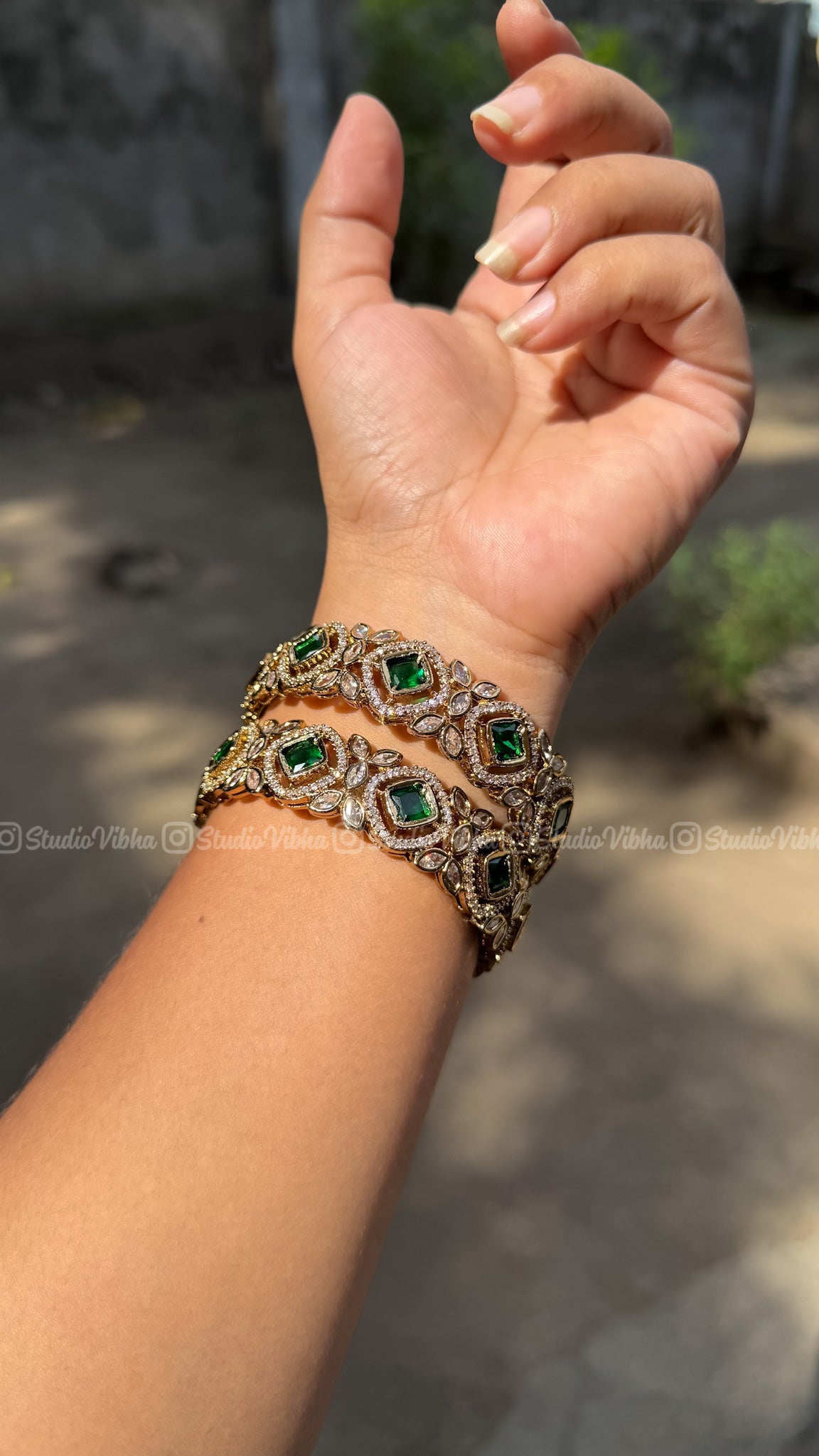 Zarqash ~ Mozonite AD Bangles