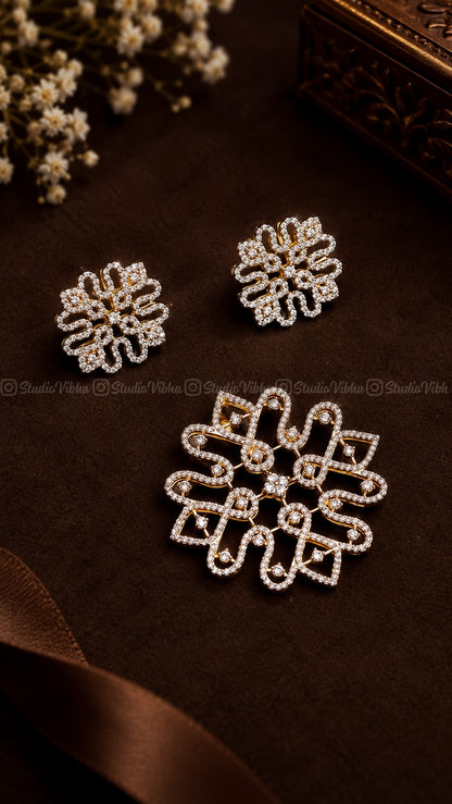 Neli Jaalam Kolam ~ Traditional AD Kolam pendant set