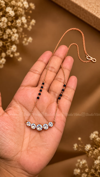Solitaire ~ Mangalsutra black beads chain