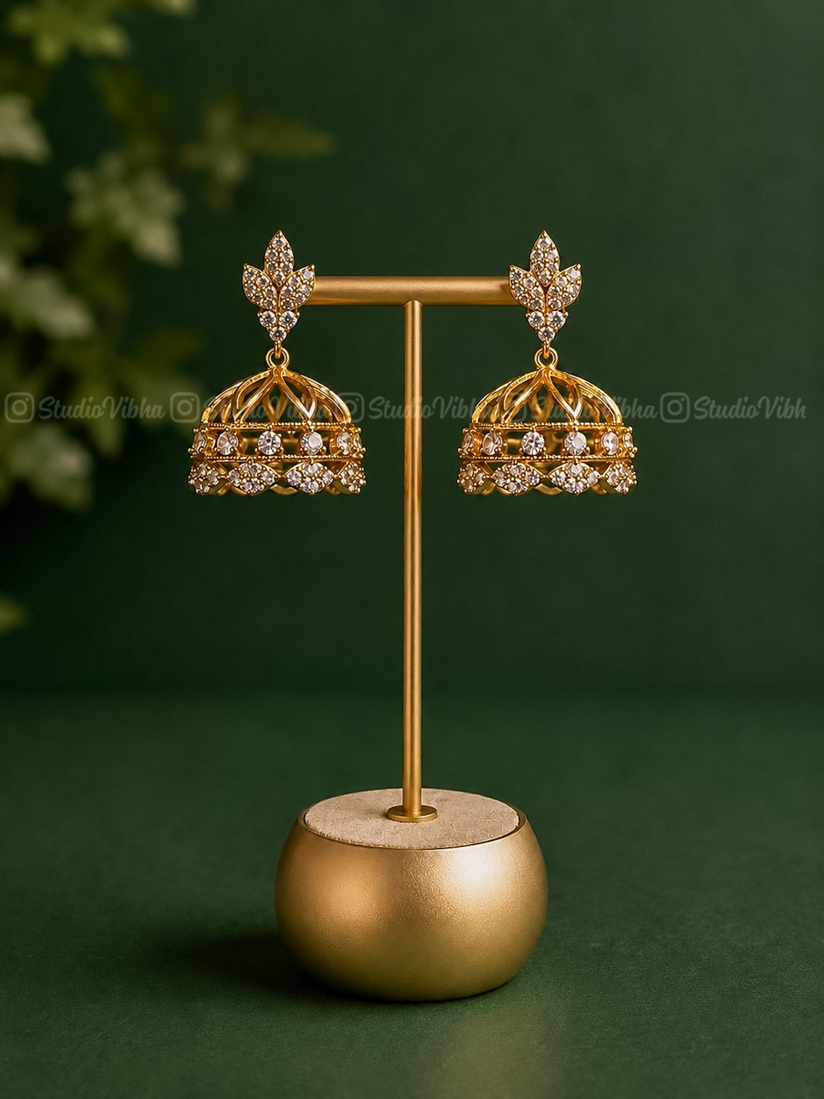Diamond lookalike AD Jhumkas