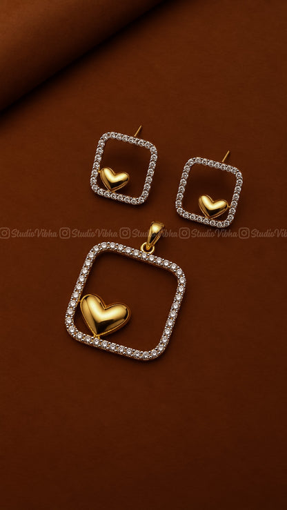 Idhayam ~ Diamond replica AD Pendant set
