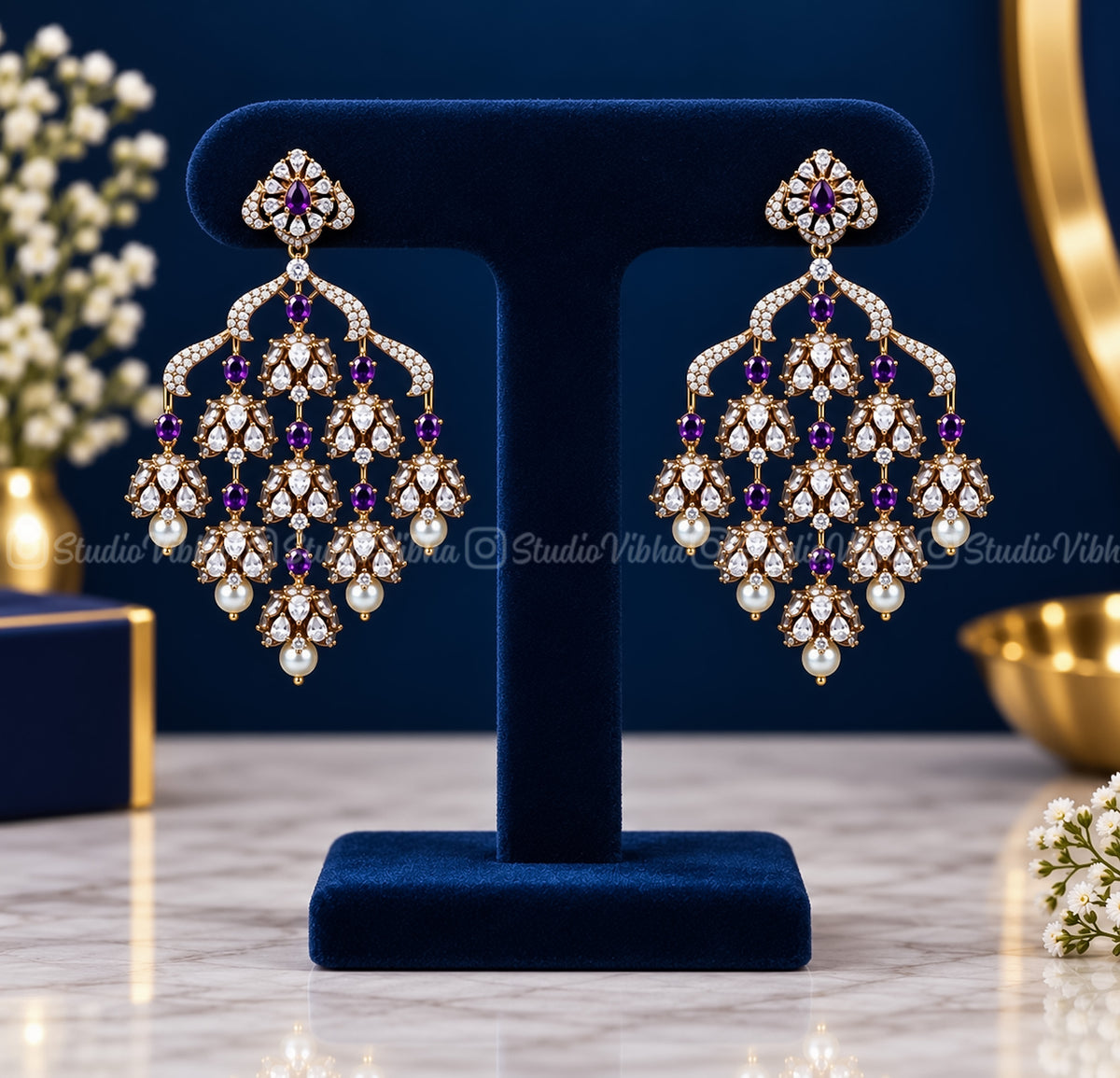 Layered Mozonite AD Jhumkas