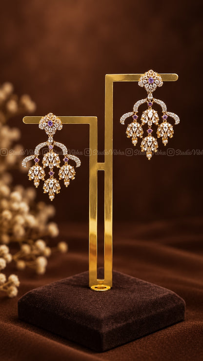 Mini Chandelier Jhumkas ~ Mozonite Jhumkas