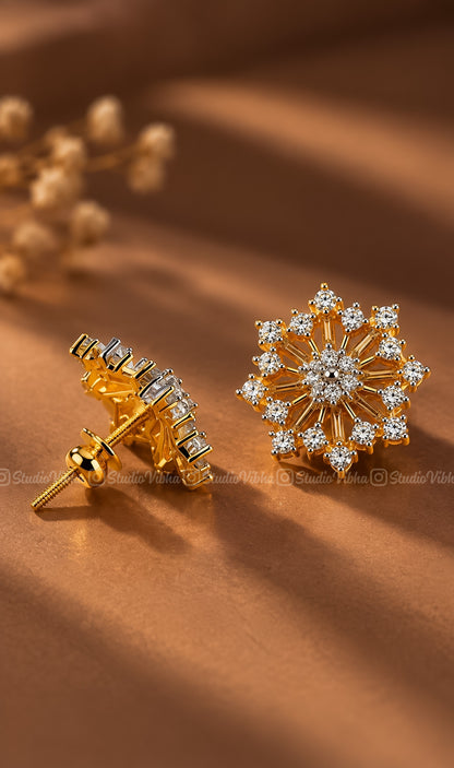 Taarini ~ Diamond replica AD studs with screw back