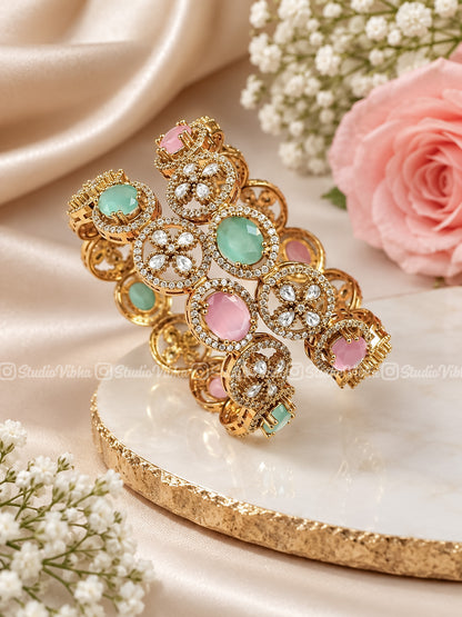 Aarika ~ Victorian Mozonite Floral Bangles