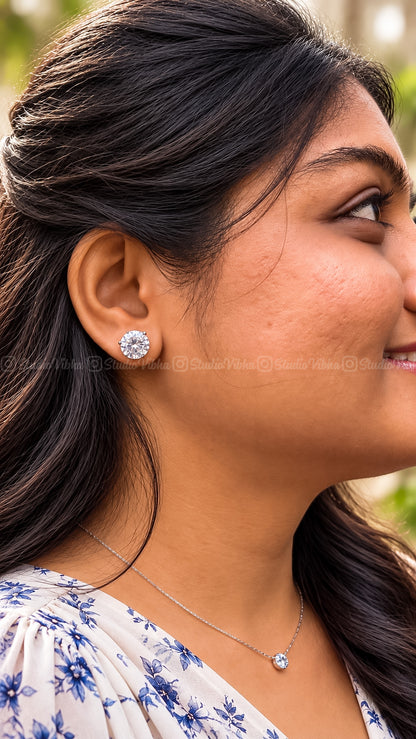 Navira ~ Solitaire Diamond replica AD studs