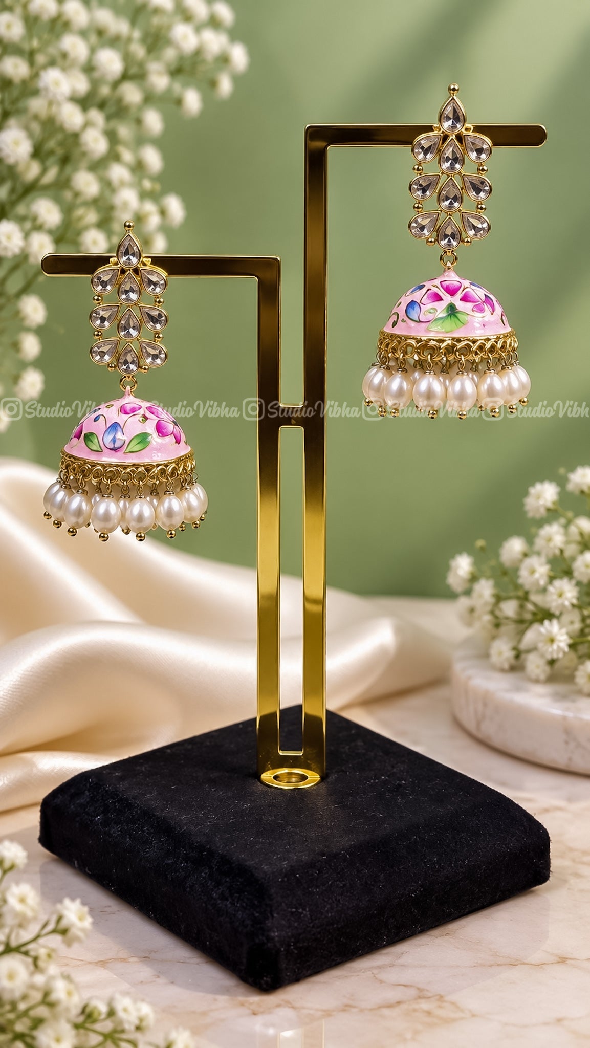 Padma ~ Meenakari Jhumkas