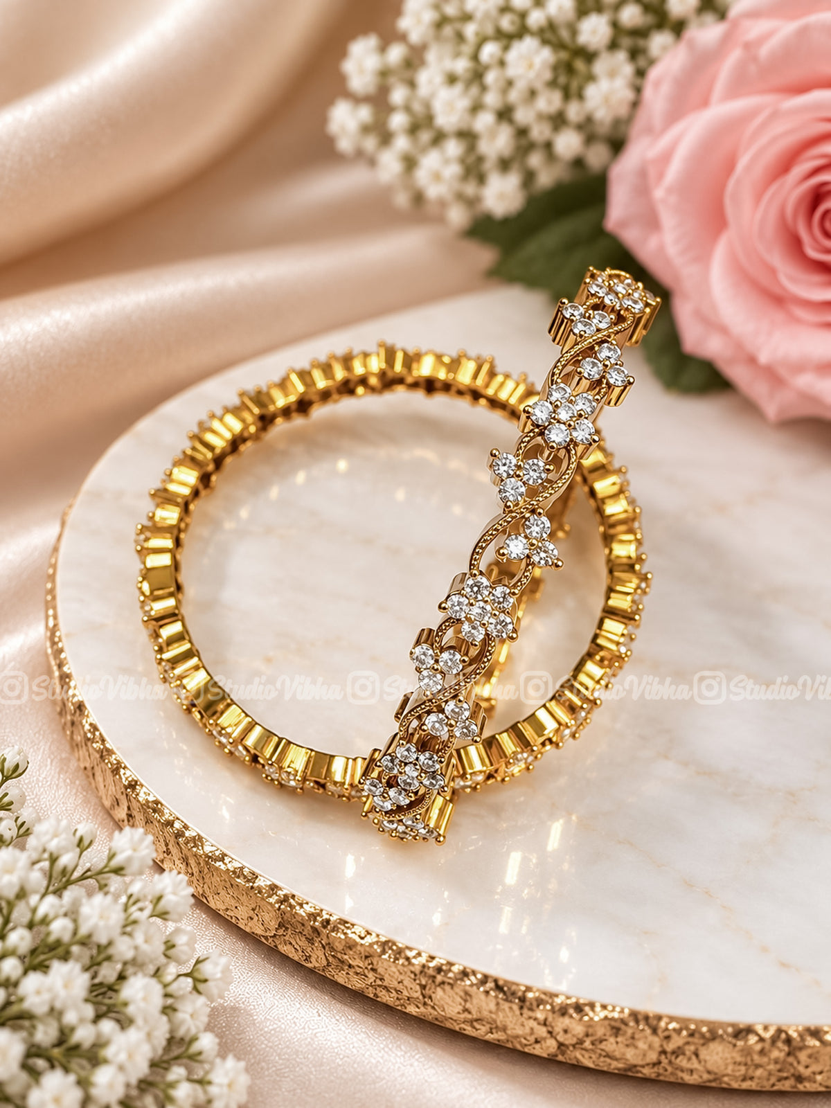 Mahira ~ Victorian Mozonite Bangles