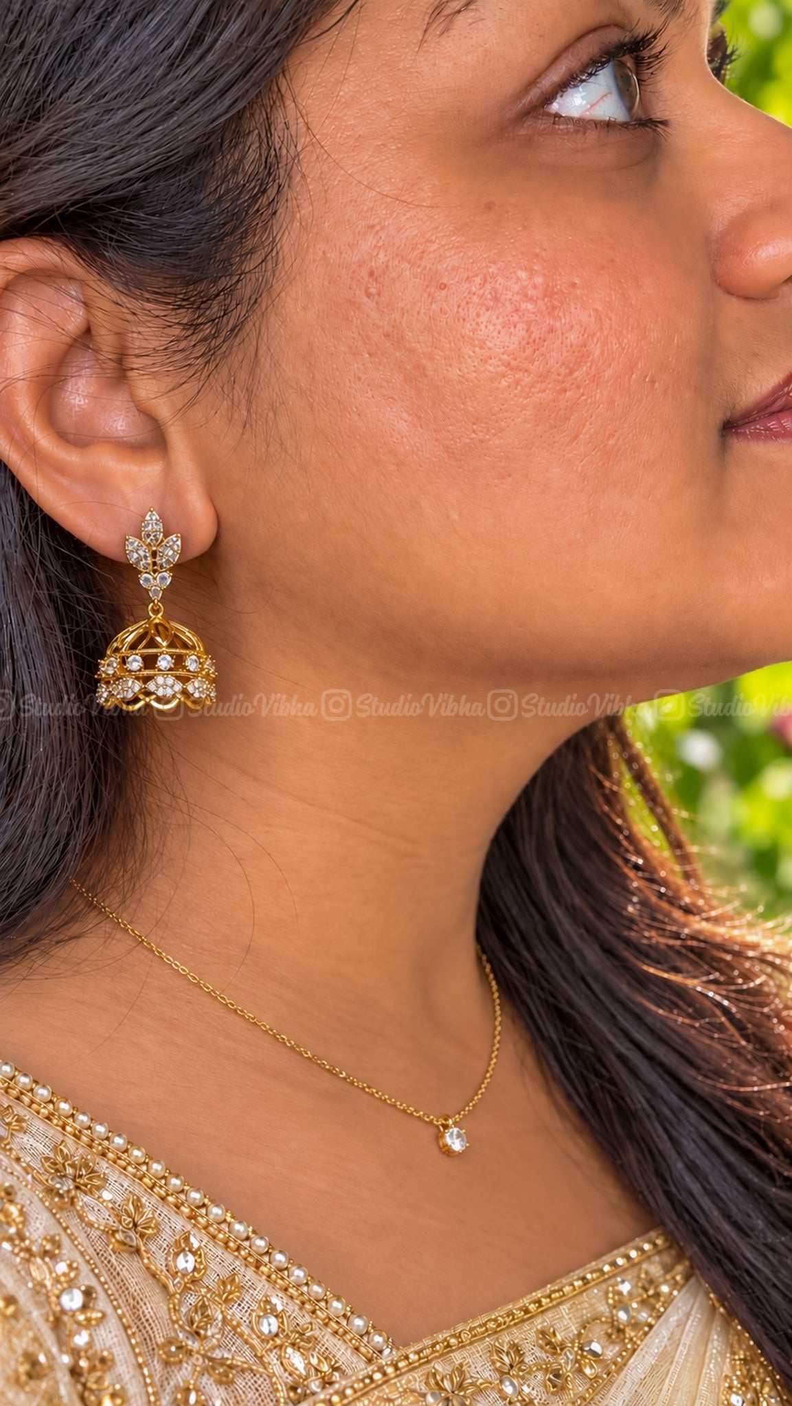 Diamond lookalike AD Jhumkas