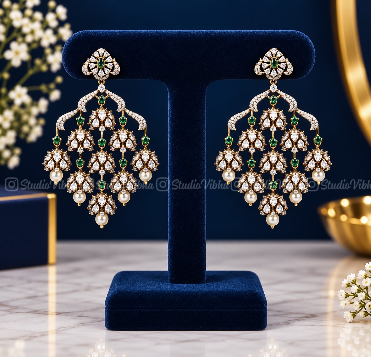 Layered Mozonite AD Jhumkas