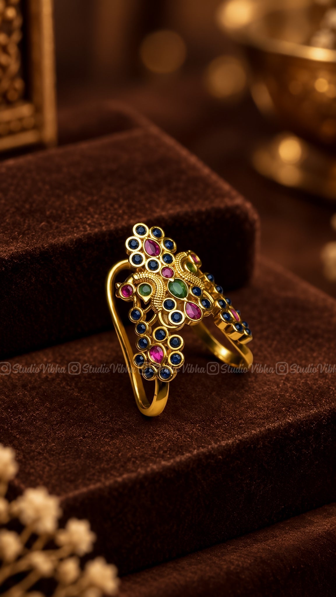 Rettai Mayil ~ Blue kemp stone ~ Vintage NELI rings