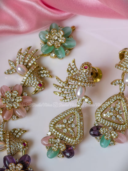 Madhubani Mayuri ~ Victorian Mozonite Neckset