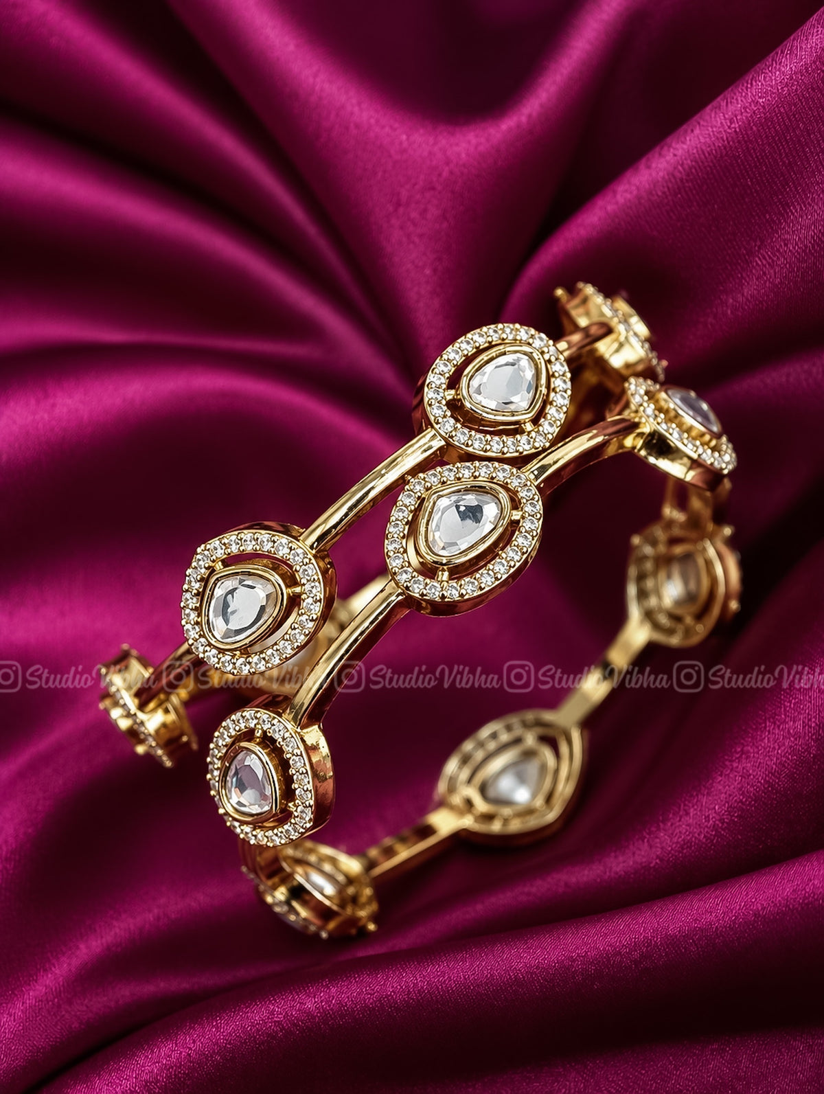Victorian Mozonite Kundan bangles