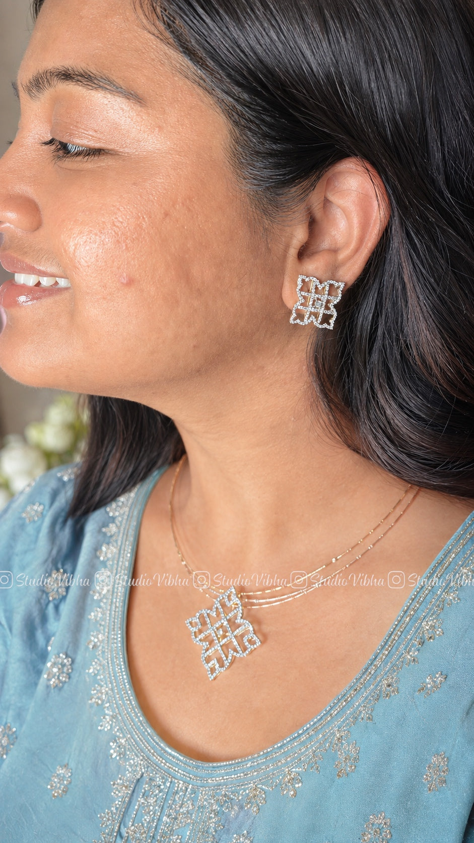 Chaturanga Rangoli Kolam ~ Traditional AD Kolam pendant sets