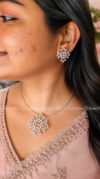 Hridaya Kamalam Kolam ~ Traditional AD Kolam pendant set