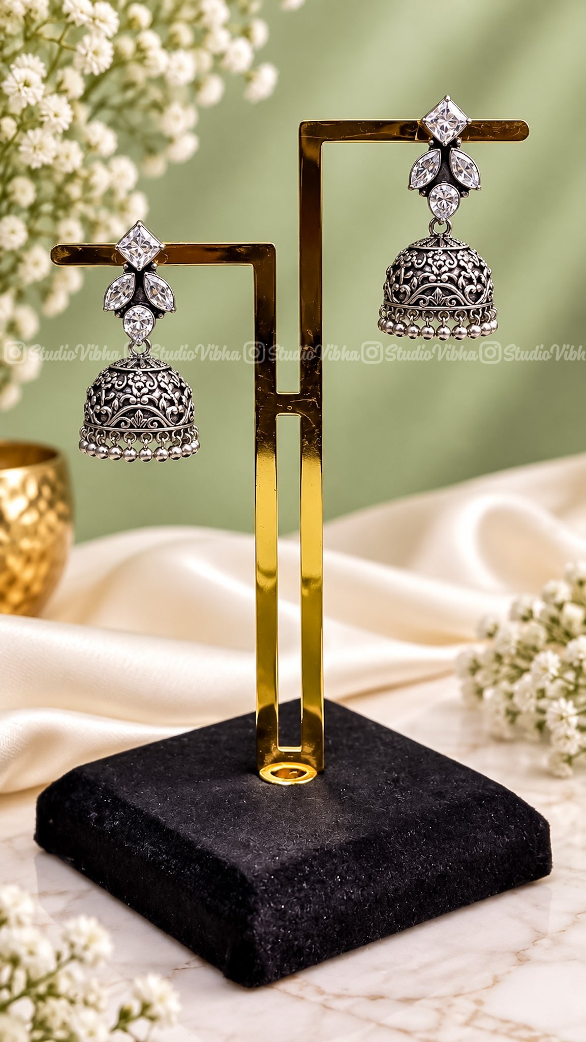 Zareen ~ German Silver Jhumka
