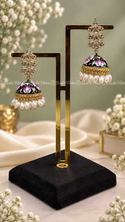 Padma ~ Meenakari Jhumkas