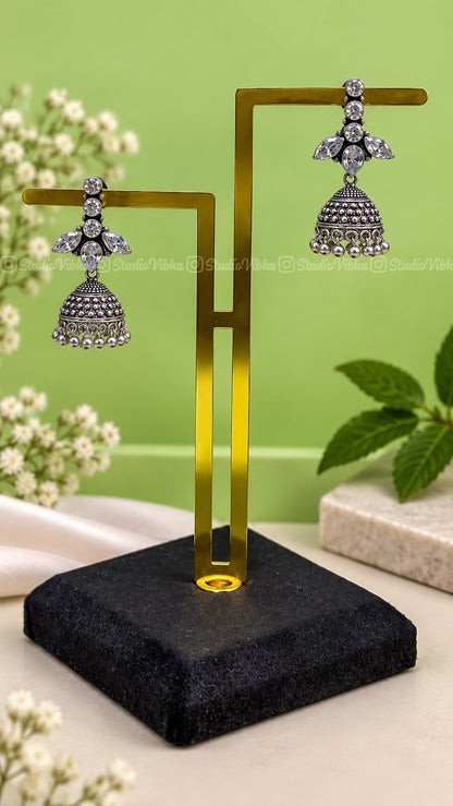 Nazakat Arrow ~ German Silver Jhumkas