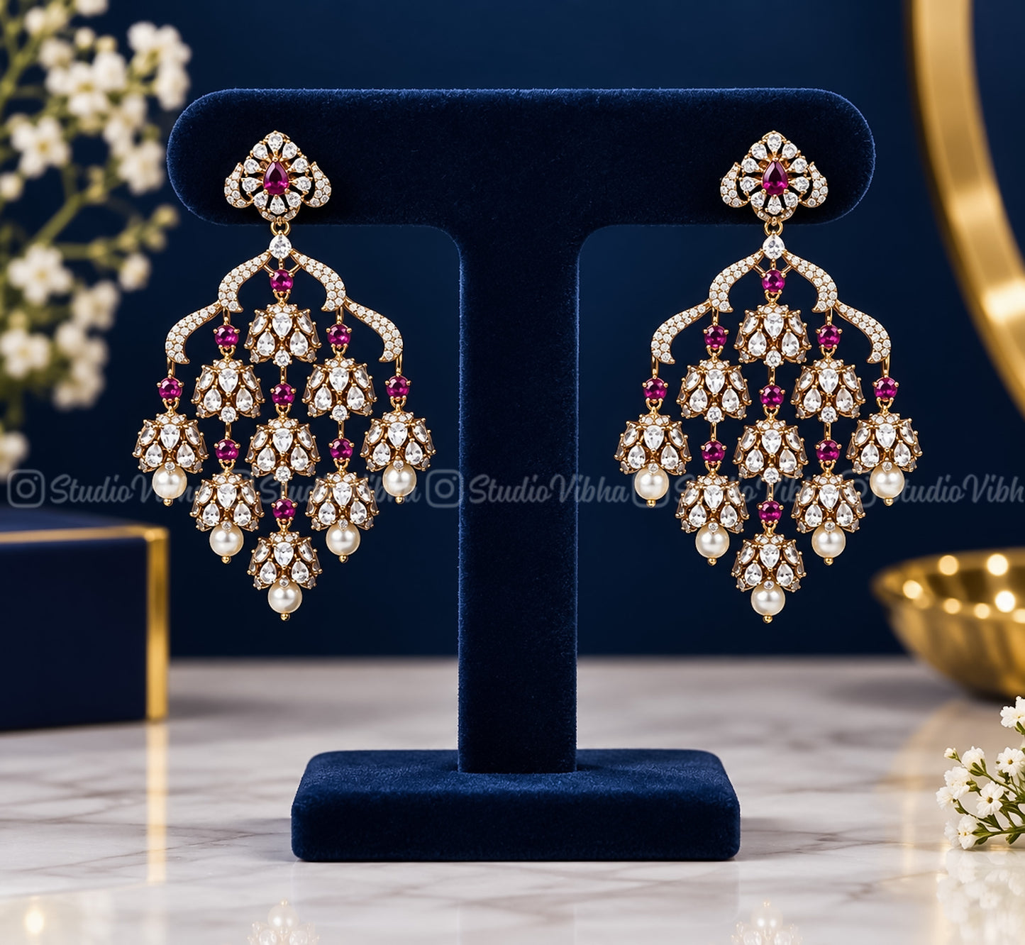 Layered Mozonite AD Jhumkas