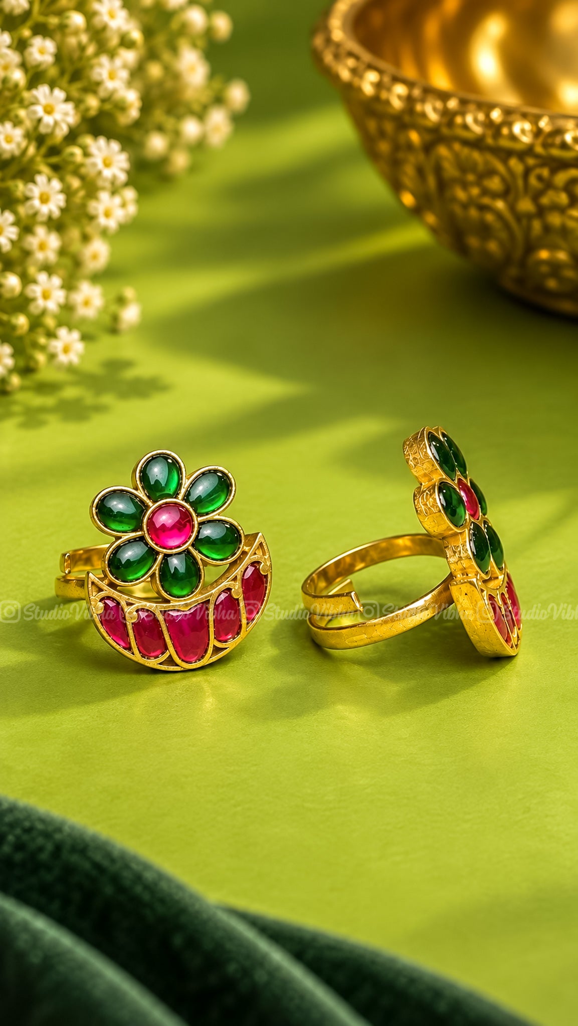 Aadhirai ~ Jadau finger ring