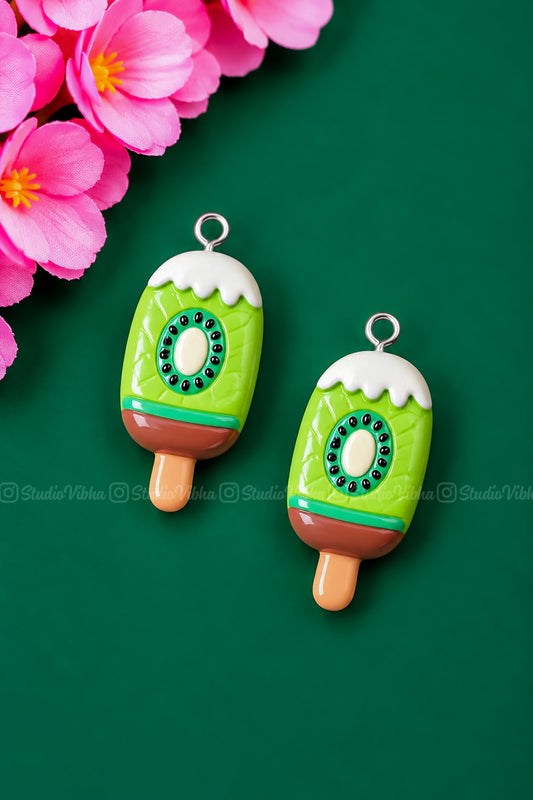 Kiwi Popsicle ~ Resin charms
