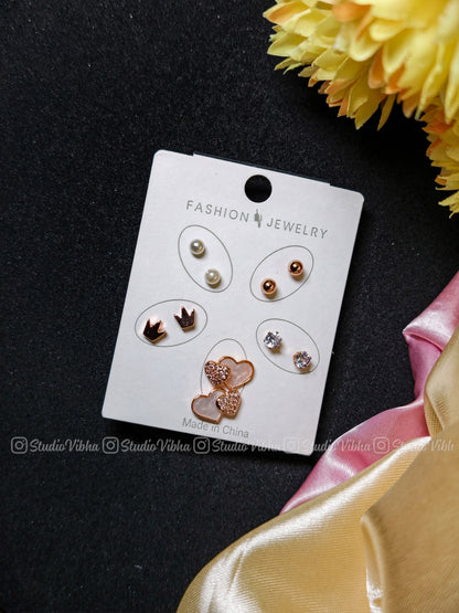 Secondary earring - Hearts & crown