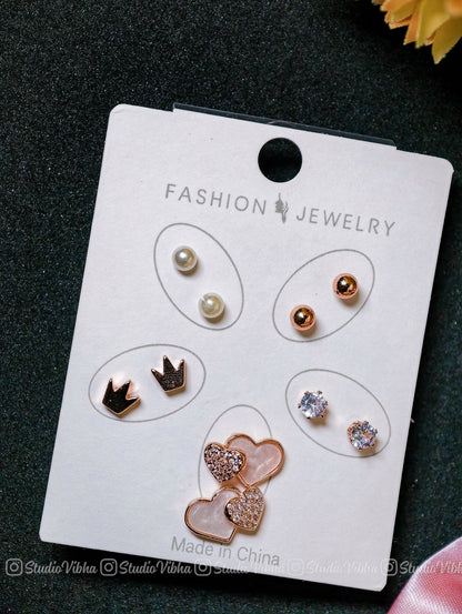 Secondary earring - Hearts & crown