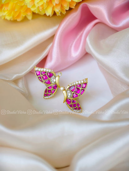 Jadau butterfly studs