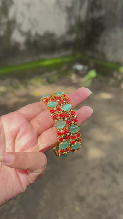 Coral Mint ~ Victorian Bangles