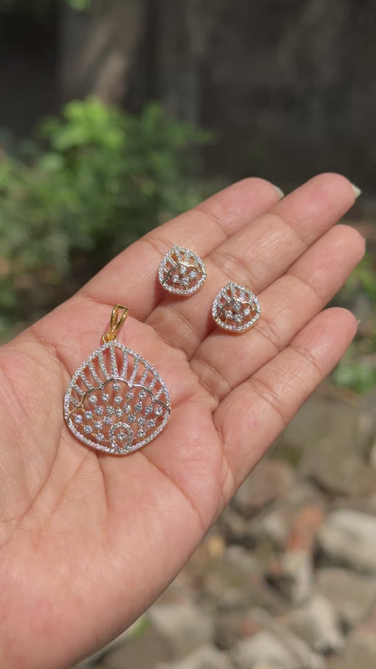 Mayil Thogai ~ Rangoli AD pendant set