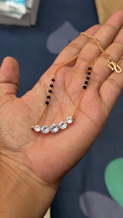 Solitaire ~ Mangalsutra black beads chain