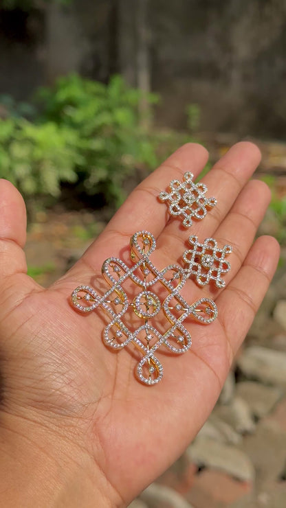 Thodar Pinnal Kolam ~ Traditional AD Kolam Pendant set